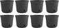 Suncast 8 Pack 14" x 12" Round Resin Decorative Weatherproof Outdoor Hideaway Standard Garden Hose Storage Pot with Drainage Holes, Gray