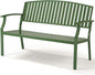 Outdoor Bench Weatherproof Aluminum Patio Garden Bench, Patio Loveseat for Porch Garden Lawn Backyard Park Balcony (Green)
