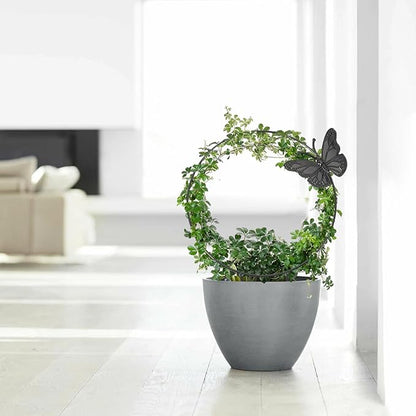 3Pack Trellis for Climbing Plants Indoor, Rust-Proof Trellis for Indoor Potted Plants Round Circle Trellis with Butterfly Houseplant Metal Wire Trellis for Vine Ivy Flower Plant Support