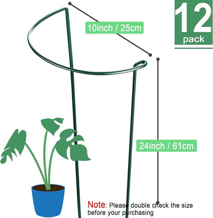 Plant Support Stakes – 12 Pack Iron Tube Stakes, 10 x 24 Inch