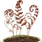 Metal Flowers for Outside,Set of 6 Fern Plants Garden Stakes Decorative Statues,Yard Art Outdoor Plant Decorations for Pots (Brown)