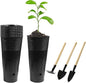 20 Pcs Plastic Deep Nursery Pots - 9.8" Tall Tree Pots, Indoor/Outdoor Use with 3 Pcs Garden Tools