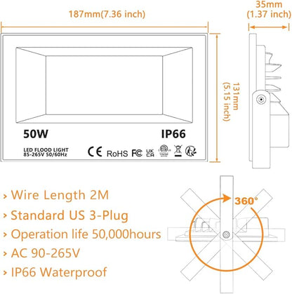 MELPO Led Flood Light 500W Equivalent, RGBW Led Outdoor Lights Colored Floodlight with Remote,50W,5000ML 2700K,120 Colors, Timing, Dimmable, Custom Modes, Landscape Lighting (4 Pack)