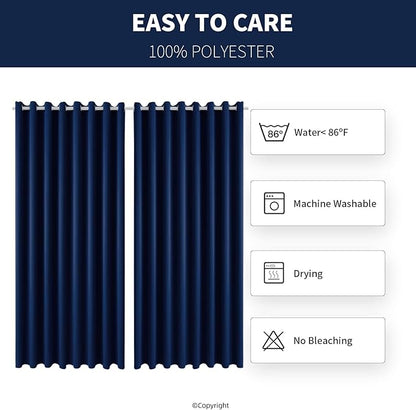 Waterproof Outdoor Curtain W105 x L108 - Grommet Top Sunlight Blocking Window Treatment Drapes Blackout Curtains for Home Bedroom Living Room Outdoor Patio Porch Pergola Cabana Gazebo, 2 Panels