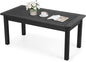 Stoog Outdoor Coffee Table, All-Weather Poly Lumber Patio Side Table, Rectangle End Table for Backyard, Porch, Garden, Balcony & Deck, Black