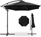 Best Choice Products 10ft Offset Hanging Market Patio Umbrella w/Easy Tilt Adjustment, Polyester Shade, 8 Ribs for Backyard, Poolside, Lawn and Garden - Black