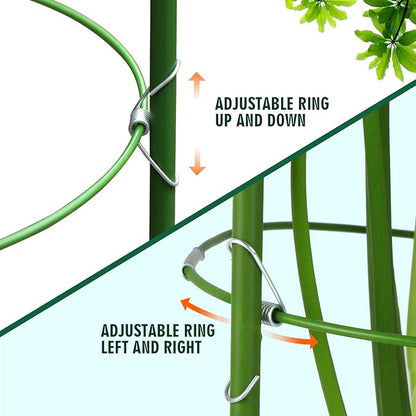 LEOBRO 4 PCS Plant Support Cages, Tomato Cages, Metal Garden Plant Support Ring, Plant Trellis, Plant Stakes for Tomato, Climbing Plant, Flower, Seedlings, 17.7" High, 7.1"/7.87"/8.66" Inner Diameter