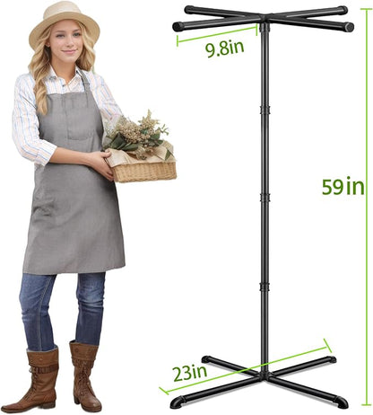 Plant Hanger Indoor, 59" Tall Hanging Plant Stand Heavy Duty Metal Indoor Plant Hanger Stand Hanging Plant Holder with 8 Hooks Hanging Planters for Indoor Plants Bedroom Living Room Balcony