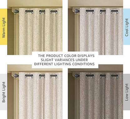 H.VERSAILTEX Linen Blackout Curtain Durable Thick Textured Linen Look 100% Blackout Patio Door Curtain Anti Rust Grommet Extra Wide Sliding Door Curtain Panel, W100 x L84 inch - Natural (Pack of 2)