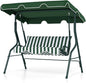 Tangkula 3 Person Porch Swing, Patio Swing with Removable Cushion & Powder-Coated Steel Frame, Outdoor Swing with Canopy for Porch, Backyard, Garden, Balcony (Green)