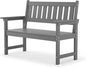 LUE BONA Outdoor Bench, 2-Person HDPS Garden Bench, Outdoor Benches Weatherproof, All-Weather Fade/Rot Resistant Patio Bench for Park, Front Porch, Backyard (Dark Gray)