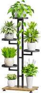 iDavosic.ly 4 Tier Plant Stand Indoor Outdoor, Tiered Corner Multiple Flower Pot Holder Shelf, Metal 34 Inch Tall Display Rack for Patio Porch Living Room Garden Balcony Bedroom, Black