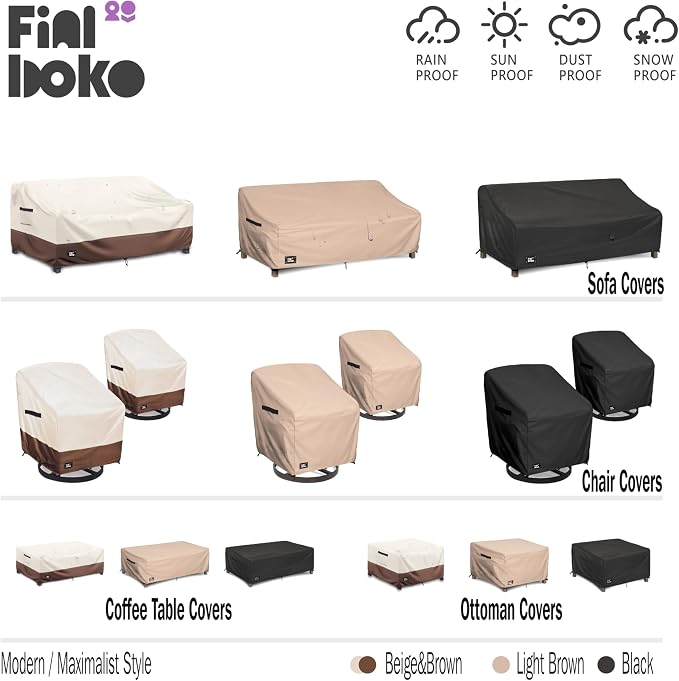 3-Seater Outdoor Couch Cover, 93Wx40Dx35H Inches Patio Furniture Covers - Image 9