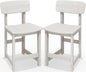 SERWALL Outdoor Bar Stools Set of 2, All Weather HDPE 25" Counter Height Bar Stools with Back, Outdoor Armless Barstools for Patio, Garden, Backyard, Balcony, Poolside, White