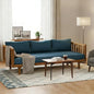 Merax Solid Acacia Wood Couch Chaise Lounge Chair Indoor, 3 Seater Daybed Sofa Couches with Cushions & Pillow, Heavy Frame Day Bed for Living Room, Office, Outdoor, Balcony, Patio, Water Resistant