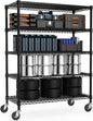 53" W Garage Shelving 5 Tier Industrial 2200LBS Metal Shelving Units for Commercial, Basement, Pantry, Warehouse, School, Black Heavy Duty Easy Assembly 53.2" W x 23.6" D x 73.6" H
