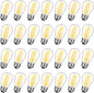 28 Pack S14 Bulbs for Outdoor String Lights, Shatterproof LED Replacement Bulbs for Patio String Lights Outdoor Waterproof, E26 Base, Soft White 2200K, Dimmable