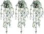 COCOBOO 3pcs Hanging Fake Plants, Artificial Hanging Plants Fake Potted Eucalyptus for Wall Room Home Patio Indoor Outdoor Decor