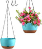 Hanging Planters for Indoor Plants, Set of 2 8/10 Inch Self-Watering Hanging Pots with Drainage Hole & Removable Water-Storage Tray II Screw-in Hooks