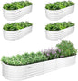 A ANLEOLIFE Set of 5, 18 Inch Tall Raised Garden Beds Kit, Large Oval & Small Oval Combo Metal Planters – Ideal for Backyard Vegetables Flowers Herbs