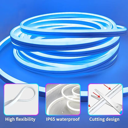 66FT Neon LED Rope Lights IP65 Waterproof LED Lights for Bedroom Flexible LED Light Strip with Remote/APP Control RGB Lighting Strip for Indoors Outdoors Bedroom Room Home Décor