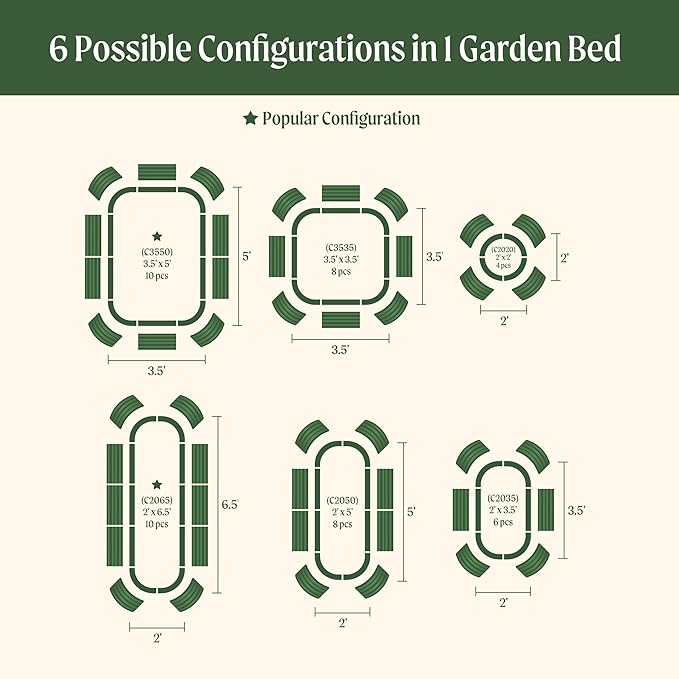 32" Extra Tall Raised Garden Bed Kits, 3.5 x 5 x 2.7ft Raised Planter Box Outdoor, 2 x 6.5 x 2.7ft Deep Root 6 in 1 Modular Metal Raised Beds for Gardening Vegetables Flowers Fruits - Pearl White