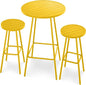 Best Choice Products 3-Piece Patio Dining Set, Bar Height, Outdoor Bistro Set, Outdoor Round Bar Table w/ 2 Bar Stools, Steel - Yellow