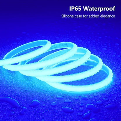 AC 110V COB LED Strip Lights Outdoor Waterproof 65.6ft, Blue Super Bright 200W LED Rope Light, IP65 Flexible Cuttable, for Bedroom Garden Commercial House Gaming Room Decor