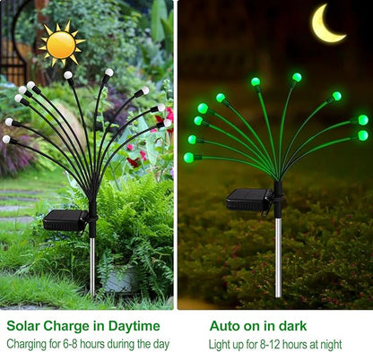 Kohlrabi Solar St Patricks Day Lights Outdoor, 4 Pack 40 LED Solar Green Firefly Lights Waterproof, Starburst Wind Swaying Light for Outside Yard Patio Planter Flower Bed Walkway Christmas Decoration