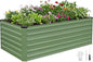 INNO STAGE 6x3x2ft Galvanized Raised Garden Bed, Raised Garden Bed Kit-Metal Planter Box Outdoor, Planting for Vegetables, Fruits, Herbs, Flowers, OliveGreen