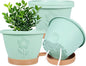 Plant Pots, Flower Pots for Indoor/Outdoor Plants, Self Watering Plastic Planters Pots with Drainage Holes, Saucer & Reservoir, Decorative Nursery Planting Pots(10 Inch Set of 4)