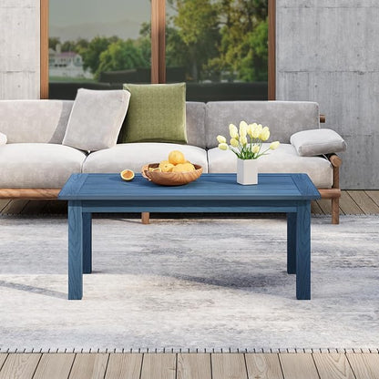 Stoog Outdoor Coffee Table, All-weahter Patio Side Table for Outside, Backyard, Porch, Garden, Balcony & Living Room, Blue