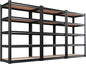 Set of 3 Garage Shelving Heavy Duty Storage Shelves, Metal Adjustable Shelving Unit, Utility Garage Organizer Shelf for Basement, Pantry, Kitchen, Warehouse,15.7" Dx35.4 Wx71.2 H, Black