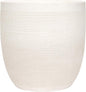Creative Co-Op Large Matte White Embossed Stoneware Planter