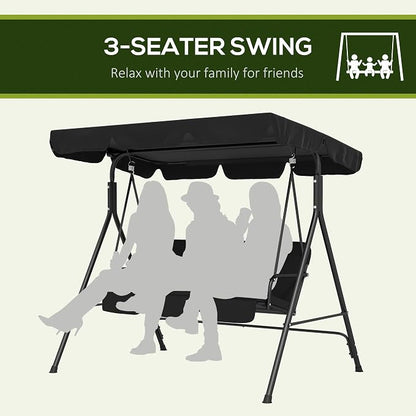 Outsunny 3-Seat Outdoor Patio Swing Chair - Image 5