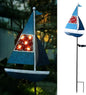Solar Garden Lights Sailboat Stake Decor-Yard Outdoor Statue Decorations Waterproof 5 LED Metal Landscape Lighting Flower Bed,Pond,Yard,Lawn Gift for Mom Grandma Women