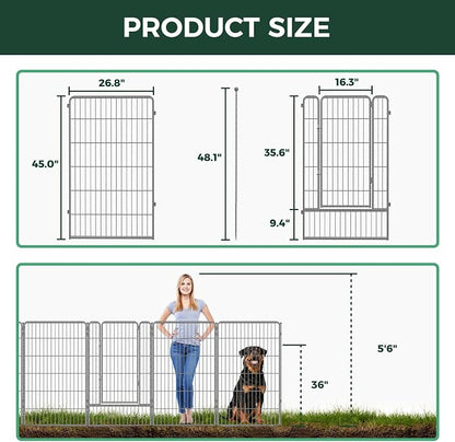 FXW Garden Fence Outdoor for The Yard – 45in x 18.2ft Heavy Duty Metal Animal - Image 2