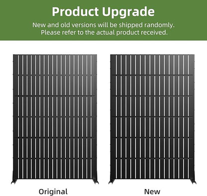 Casaphoria Metal Privacy Screen Outdoor, 72" H x 47" W Freestanding Decorative Privacy Screen for Patio Deck Balcony Garden with Stable Base, Black-Fence