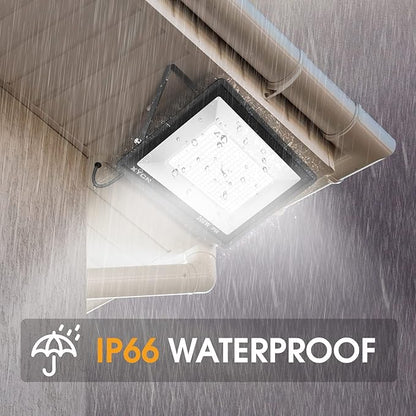 150W LED Flood Light Outdoor,2 Pack 15500LM Super Bright Security Light,IP66 Waterproof Floodlight,5000K Daylight White LED Exterior for Basketball Court, Stadium, Playground