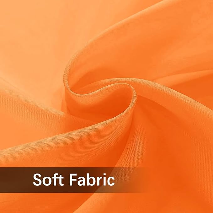 SpaceDresser Waterproof Outdoor Sheer Curtains for Patio - 4 Panels Rod Pocket Indoor Voile Sheer Curtain for Living Room,52W x 108L inch, Orange