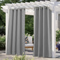 NICETOWN Patio Curtain Outdoor Waterproof, Thermal Insulated Rustproof Blackout Privacy Light Blocking Outdoor Indoor Window Drapes for Gazebo/Playground, 1 Panel, W52 x L95 Inch, Silver Grey