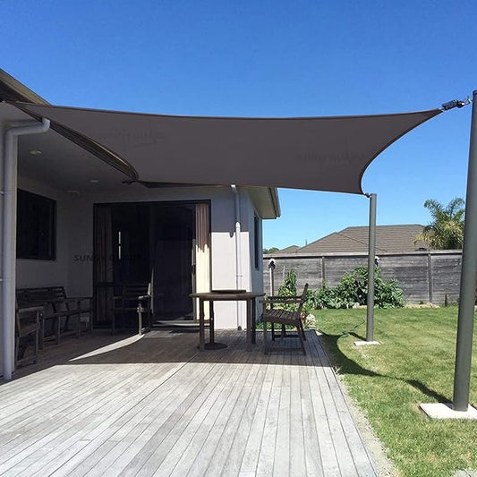 SUNNY GUARD Custom Size 9'x12' Dark Grey Sun Shade Sail Rectangle UV Block Shade for Backyard Yard Patio Deck Garden(Customized)