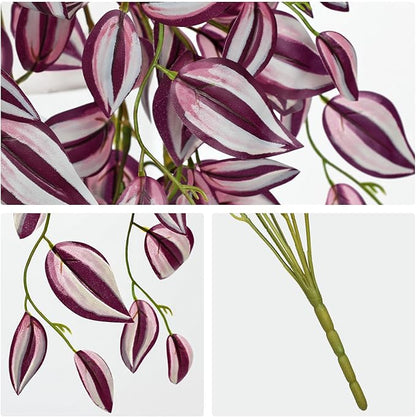 Artificial Wandering Jew Hanging Plants, 5 Pack, 22-Inch PVC Faux Greenery