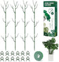 12 Pack Plant Support Stakes, Plant Stakes for Indoor and Outdoor Plants. 39.37inch Plant Sticks with Extension Poles, Plant Clips, Plant Ties for Potted Monstera Plants, Climbing Plants