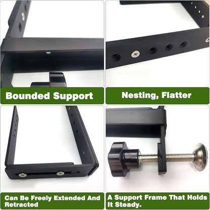 Window Box Brackets for Railing Adjustable Planter Box Brackets Flower Box Brackets for Railings Deck Bird Feeder Hanger for Railing Heavy Duty Bracket for Windowsills, Garden, Fences and Balcony