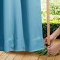 NICETOWN 2 Panels Weighted Blackout Outdoor Curtains for Patio Waterproof, Grommet & Back Tab on top and Bottom Windproof Privacy Thermal Drapes for Cabana with Fixed Rope, W52 x L95, Teal Blue
