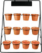 Sunnyglade 3-Tier Metal Plant Stand Rack Multiple Flower Pot Holder Shelf Ladder Plant Display Shelf With 12 Pots For Indoor Outdoor Patio Garden Corner Balcony Deck