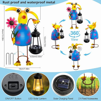 Garden Decor Dog Solar Statues, Unique Garden Statues Dog with Solar Lantern Waterproof, Birthday Gifts for Women Mom Grandma,Front Patio Balcony Yard Art Lawn Ornaments Porch Outdoor Decorations