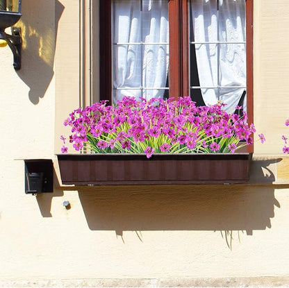 Artificial Flower Bundles, 30 Pack Purple UV Resistant Outdoor Plants