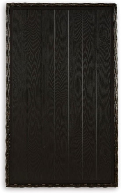 Signature Design by Ashley Brook Ranch Casual Outdoor Multi-use Table with 1 Fixed Shelf, Dark Brown & Gray